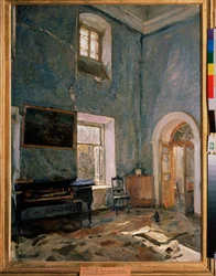 O salão de uma mansão. Propriedade Belkino, em Obninsk (Rússia). Pintura de Valentin Alexandrovich Serov (1865-1911), óleo sobre tela