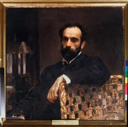 Retrato do artista Isaac Levitan (1861-1900). Pintura de Valentin Alexandrovich Serov (1865-1911), óleo sobre tela