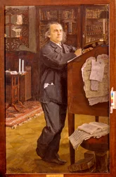 Retrato do compositor Alexander (Alexander) Serov (1820-1871). Pintura de Valentin Alexandrovich Serov (1865-1911), óleo sobre tela