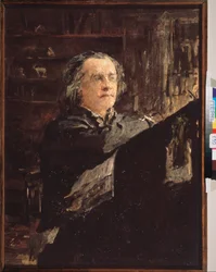 Retrato do compositor russo Alexander Serov (1820-1871). Pintura de Valentin Alexandrovich Serov (1865-1911), óleo sobre tela