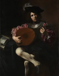 Jogador de alaúde, c.1625-26 (óleo sobre tela)