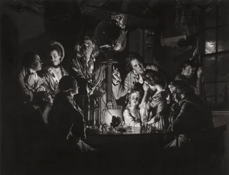 Um experimento em um pássaro na bomba de ar depois de Joseph Wright de Derby, 1769.
