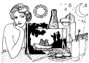 Os prazeres da comida e da bebida de verão. Por detrás do cenário