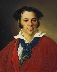 Retrato de Konstantin Ravich (Retrato de K. Ravich). Pintura por Vasili Andreyevich Tropinin (Vasili Tropininin) (1776-1857), óleo sobre tela