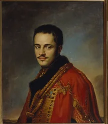 Retrato de Nikolay Niolayevich Raevsky, o Jovem (1801-1843). Pintura por Vasili Andreyevich Tropinin (Vasili Tropininin) (1776-1857), óleo sobre tela