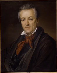 Retrato do pintor Pyotr (Piotr) Fyodorovich Sokolov (Pierre Sokolov) (1791-1848) (Retrato do pintor P.F.Sokolov). Pintura de Vasili Andreyevich Tropinin (Vassili Tropinin) (1776-1857), óleo sobre tela