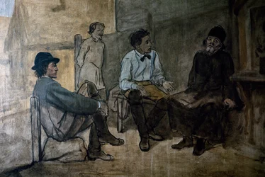 Disputa sobre religião, por Vasily Perov (1834-1882). Rússia, século XX.
