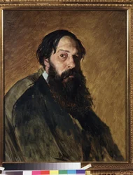 Retrato do artista Alexei Savrasov (Savrassov) (1830-1897). Pintura por Vasili (Vasili) Grigoryevich Perov (1834-1882), óleo sobre tela. Arte russa do século XIX. Galeria Estadual Tretyakov, Moscovo.