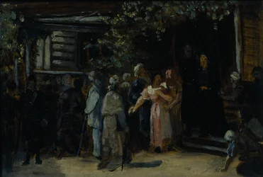 Visitando um eremita, década de 1870