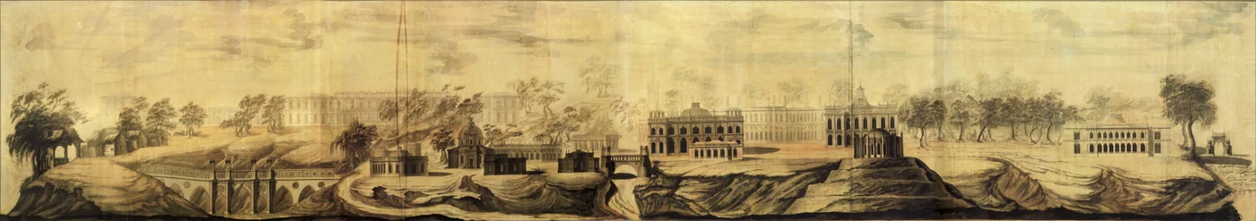 Vista panorâmica de Tsaritsyno Design, 1776