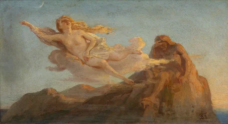 Cloudlet e Cliff. Ilustração do poema The Cliff de M. Lermontov, 1900