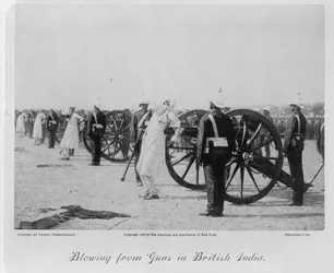 Execução por canhão na Índia britânica, c. 1890