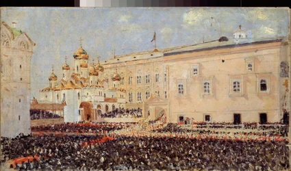 A coroação do imperador Alexandre III (1845-1894) no Kremlin de Moscovo, a 15 de maio de 1883