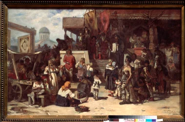 O Julgamento do Grão-Príncipe - Pintura de Vasilli Ivanovich Surikov (Vasily Surikov ou Vassili Surikow) (1848-1916), óleo sobre tela