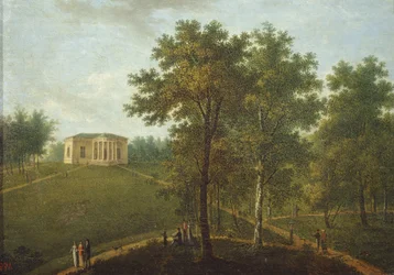 Templo da Verdade. Vista no Parque de Kurakin Estate Nadezhdino, final da década de 1790