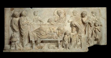 Funebre Bas relief marble ceremony in Venice at the beginning of the 16th century Paris, Louvre Museum