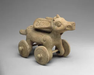 Veado com rodas, 300-900 DC (cerâmica)