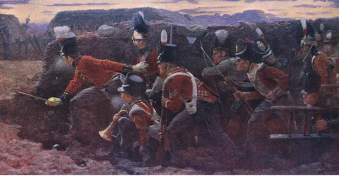 A esperança desesperada em Badajos, ilustração deCassells History of England, 1900s