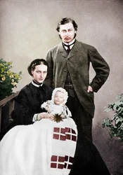 O príncipe e a princesa de Gales com o bebê príncipe Albert Victor, 1864 1910