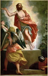 Ascensão de Cristo, c.1580-90 (pintura sobre tela)