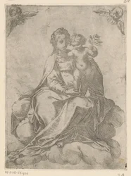 Maria com criança e rosa