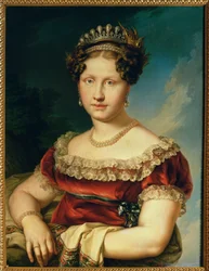 Infanta Luísa Carlota das Duas Sicílias, filha de Francisco I das Duas Sicílias (pintura sobre tela)