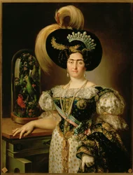 Marie-Francoise Braganza y Bourbon, esposa do rei Carlos V (pintura sobre tela)