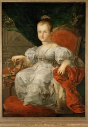 A Rainha Isabel II em criança (pintura sobre tela)