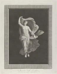 Uma bacante parcialmente nua segurando um disco na mão esquerda e levantando suas roupas ..., ca. 1795-1820
