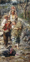 Crianças com Perus (óleo sobre tela)
