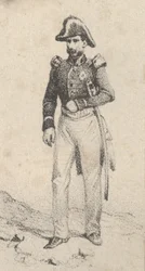 Um soldado, meados do século XIX.