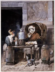 Comerciante de café na rua - por Adam, v.1850