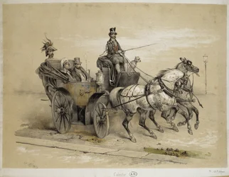 Caleche - Litografia de Adam, v.1840
