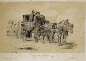 Carros chamados fiacres - Litografia de Adam, v.1840
