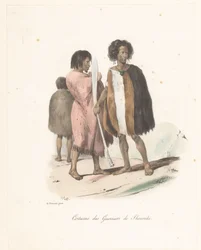 Traje dos guerreiros de Shouraki (Nova Zelândia)
Costume des Guerriers de Shouraki (título sobre o objecto)
Voyage de découvertes de l