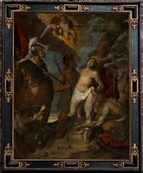 Igreja Paroquial (Parochiekerk Sint-Walburga). Pintura.Victor Boucquet (?). São Sebastião. Óleo sobre painel.