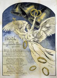 Figura alegórica da Paz - Poema "" Natal para a grande paz que vem "" de André Fontaine, doente. de V. Prouvé