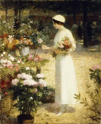 No mercado de flores,