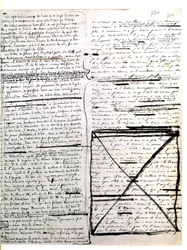 Página autógrafa de "Os Miseráveis" de Hugo. 1845-1861 (documentos (cartas))