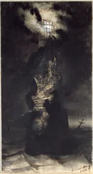Farol de Casquets, 1866 (caneta e tinta no papel)