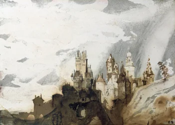 Le Gai Chateau (caneta e tinta, lavar e wc no papel)