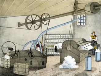 Mecanic spinning - litho por Janson. Século XIX.