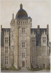 Castelo de Saint-Ouen, Mayenne, ilustração de &39;Os castelos do vale do Loire&39;, Paris, publicado Ch. Boivin, 1861