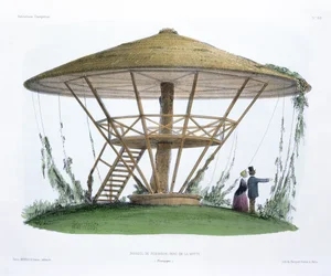 Parasol de Robinson, Parc de la Motte, Borgonha, de &39;Habitations Champetres&39;, gravado por Becquet Brothers, c.1855