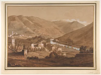 Cidade num vale alpino