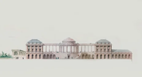 Primeiro projeto para o Chateau du Bouilh, Santo André de Cubzac, Aquitânia, c.1787 (caneta, tinta e wc)