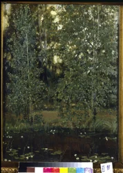 Lagoa em Akhtyrka (ou Okhtyrka, Ucrânia). Pintura de Viktor Mikhaylovich Vasnetsov (1848-1926), óleo sobre tela