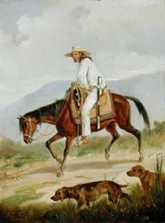 Andar com os cães (óleo sobre tela)