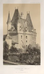 Arquitetura pitoresca ou monumentos do século XV. E XVI. Séculos: Châteaux de França dos séculos XV e XVI: Pl. 51, Château De Jumillac (Dordogne)