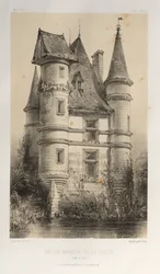 Arquitetura pitoresca ou monumentos do século XV. E XVI. Séculos: Chateaux da França dos séculos XV e XVI: Pl. 63, Antiga Manor De La Fosse (Saône et Loire)